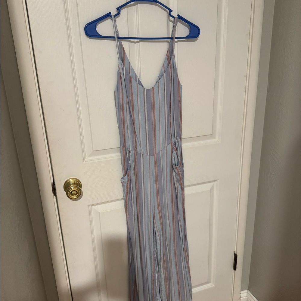 Zara Striped Jumpsuit in Blue and Pink